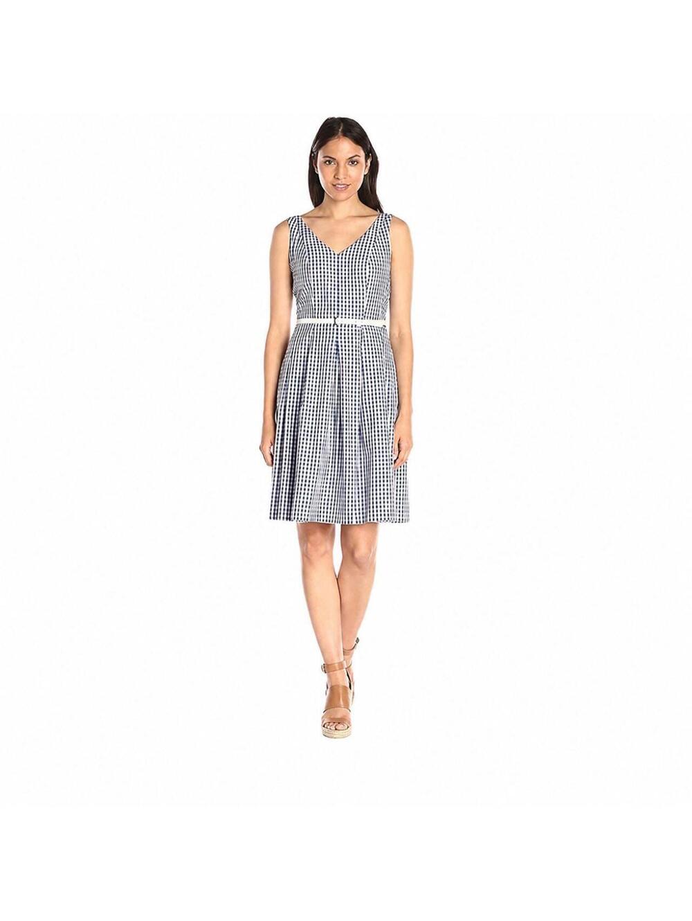 Nine West Women's Blue and White Work-dress